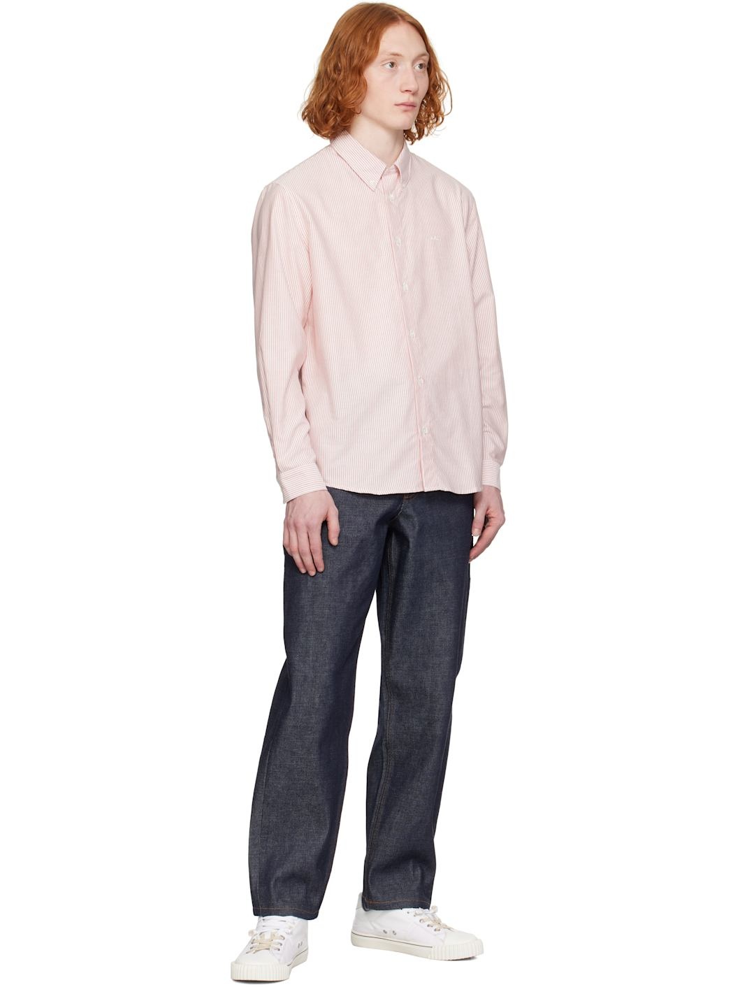 A. P.C. Red & White Greg Shirt - 4