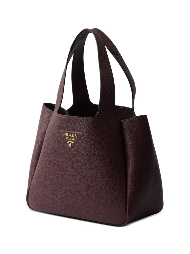 Women's Small Leather Tote Bag - Dark Red 3