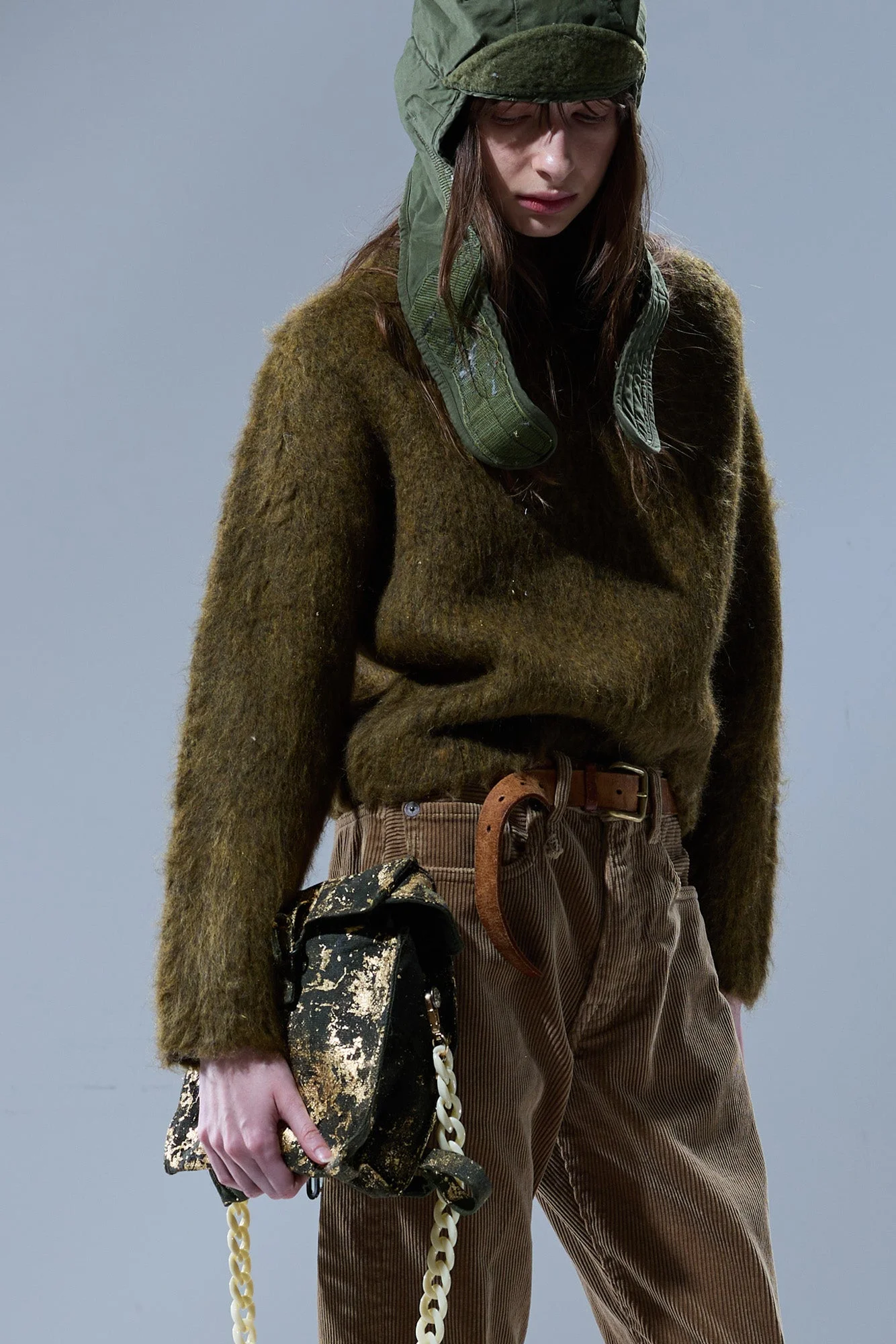 MOCK COLLAR SHRUNKEN SWEATER - 1