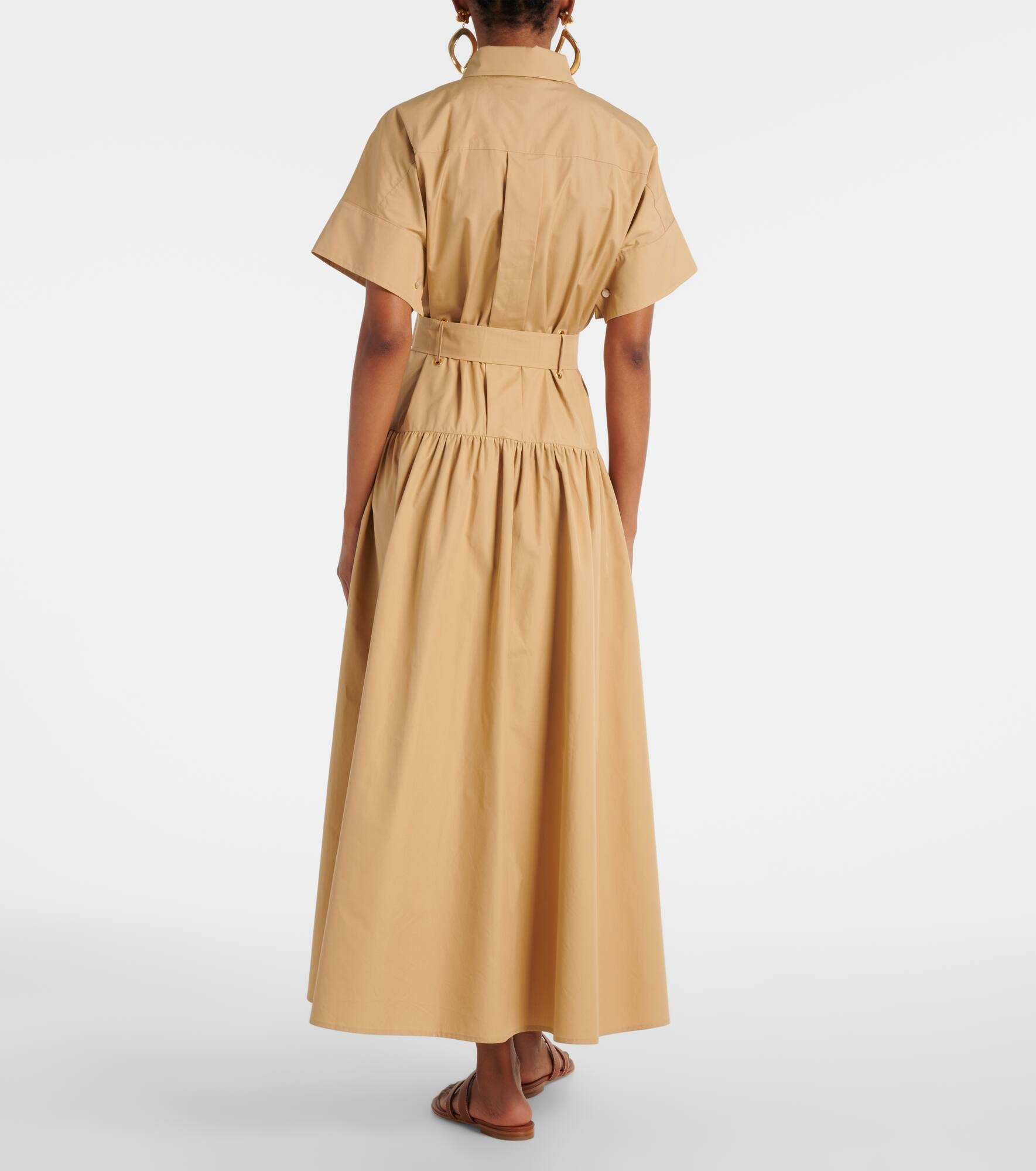 Agoraio pleated cotton shirt dress - 3