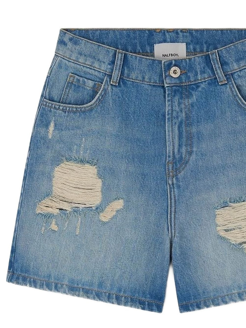 HALFBOY®️ distressed-effect denim shorts outlook
