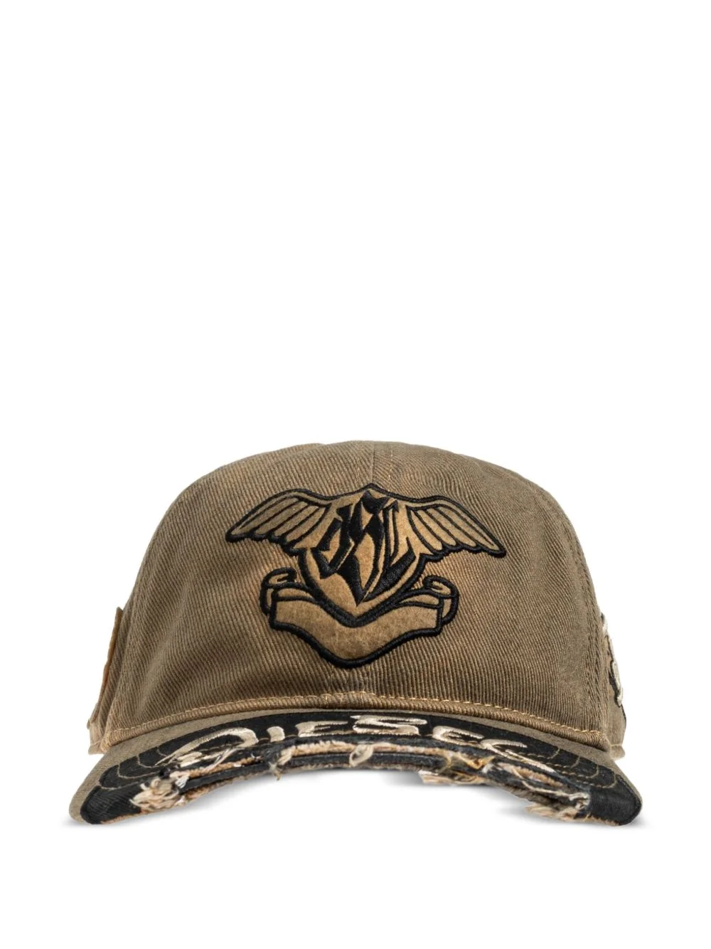 logo-patch distressed baseball cap - 1