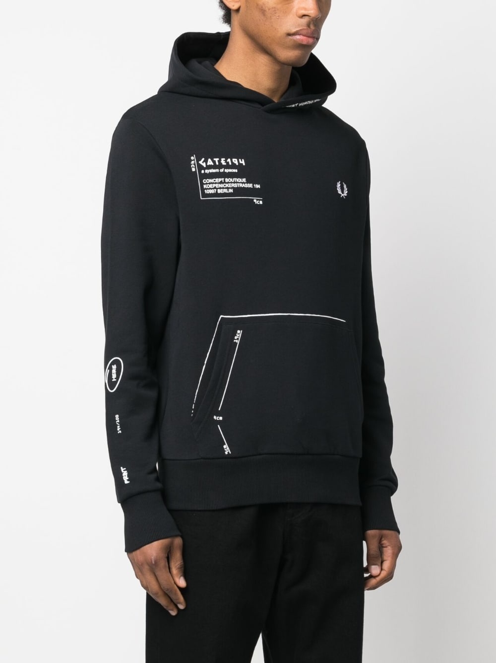 x GATE194 signature-print hoodie - 3