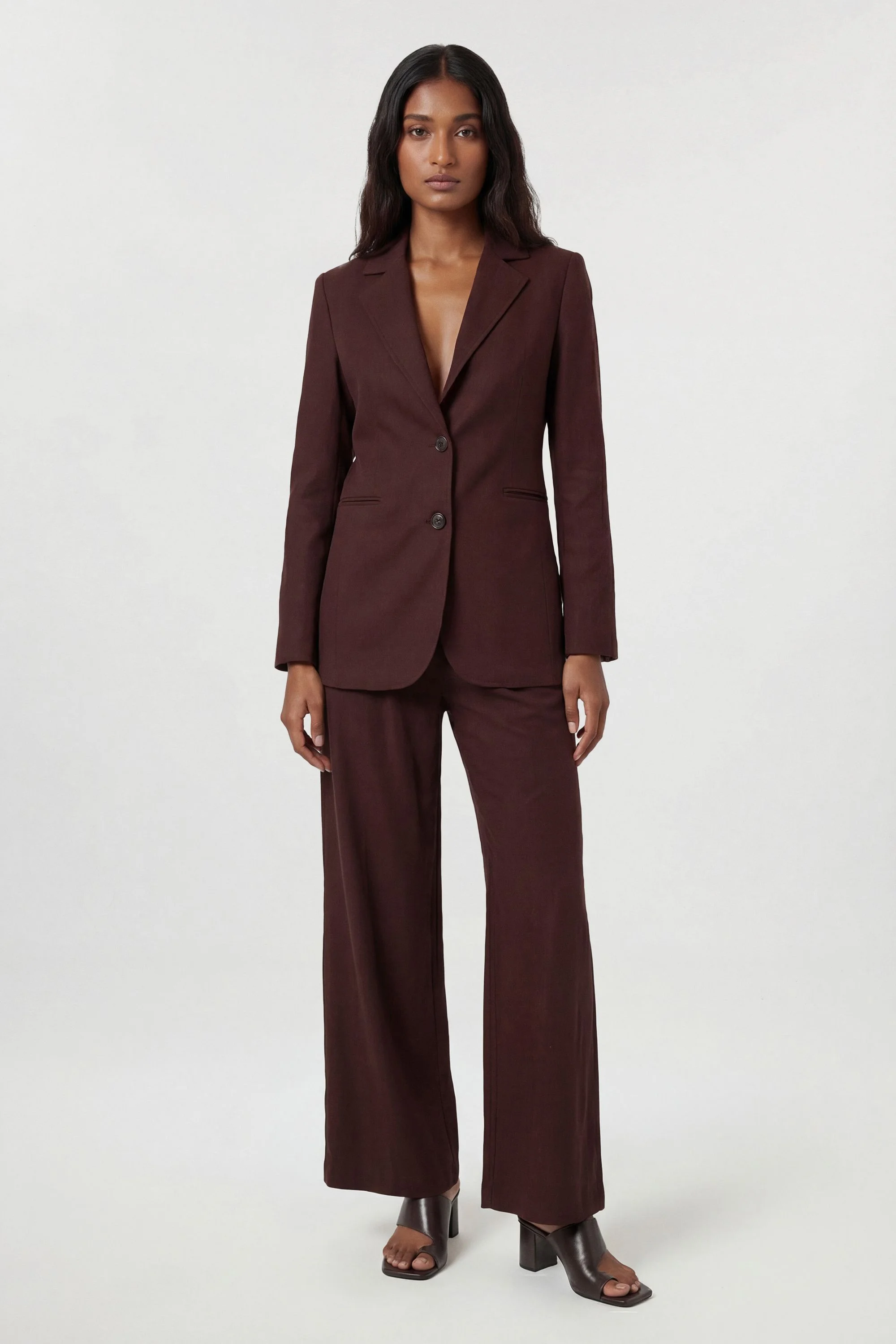 Petite Tencel Blend Tailored Single Breasted Blazer - 1
