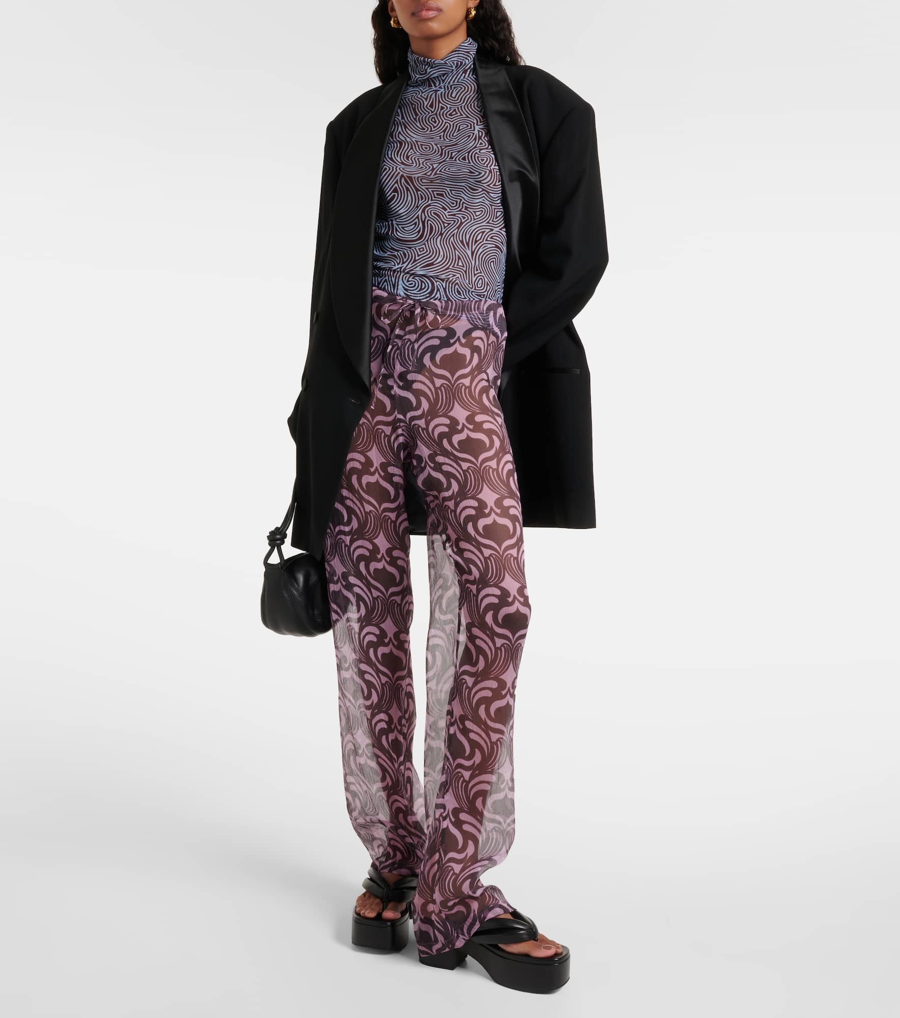 Pachas printed silk straight pants - 2