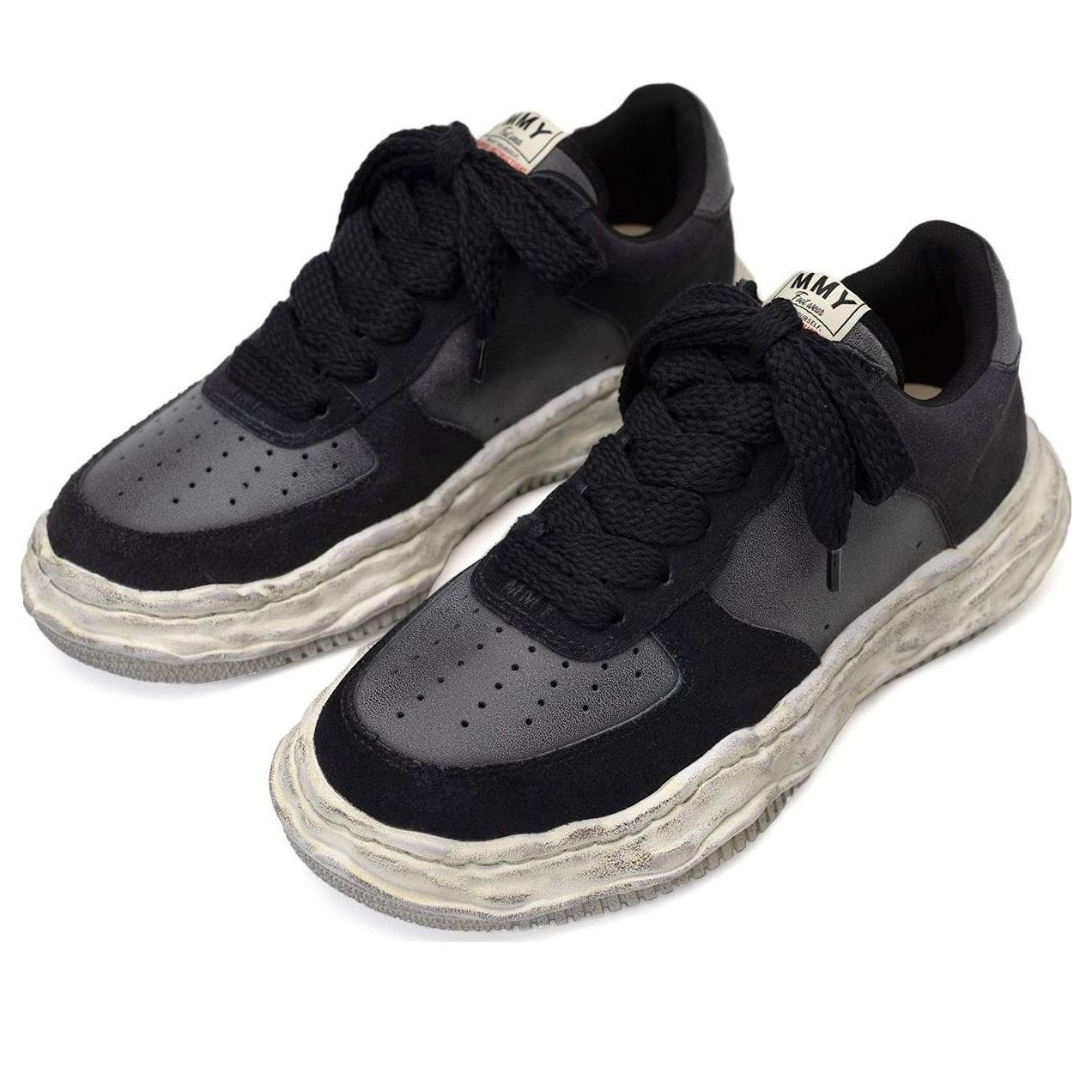 Maison MIHARA YASUHIRO Wayne OG Sole Distressed Leather Low 'Black' A10FW710-BLACK - 3