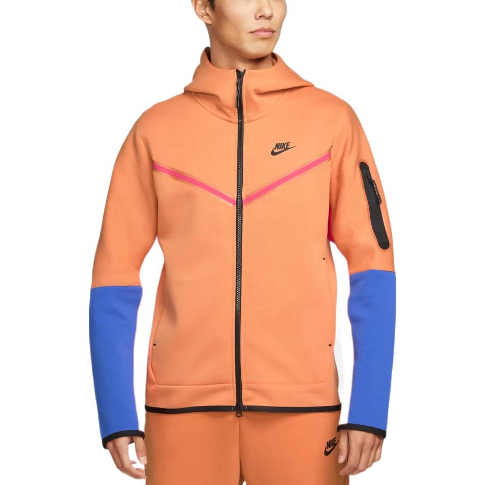 Nike color block tech fleece zipped hooded jacket 'orange' CU4490-808 - 3