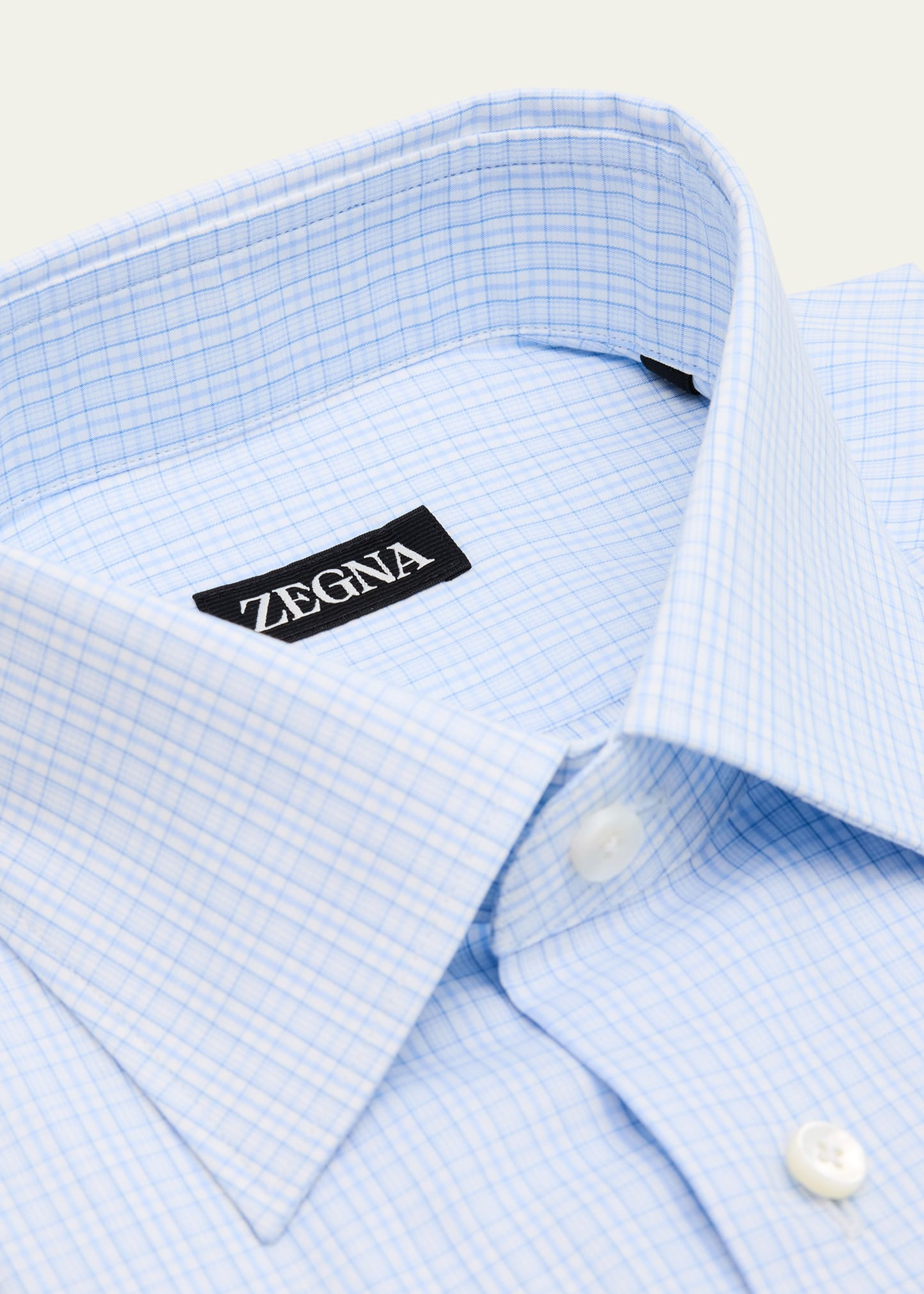 Men's Point-Collar Mini Check Dress Shirt - 2