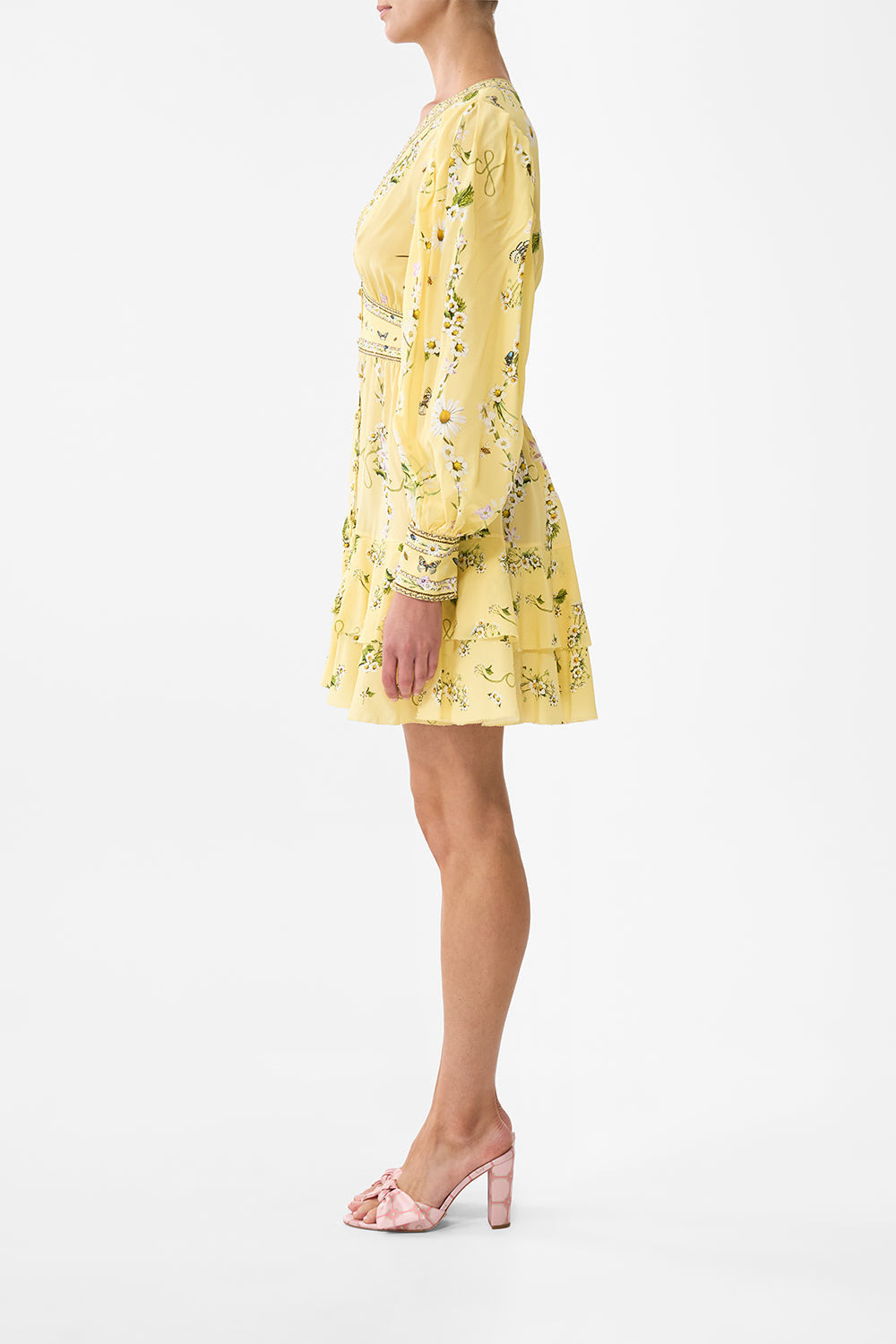 BUTTON FRONT FRILL DRESS - 4