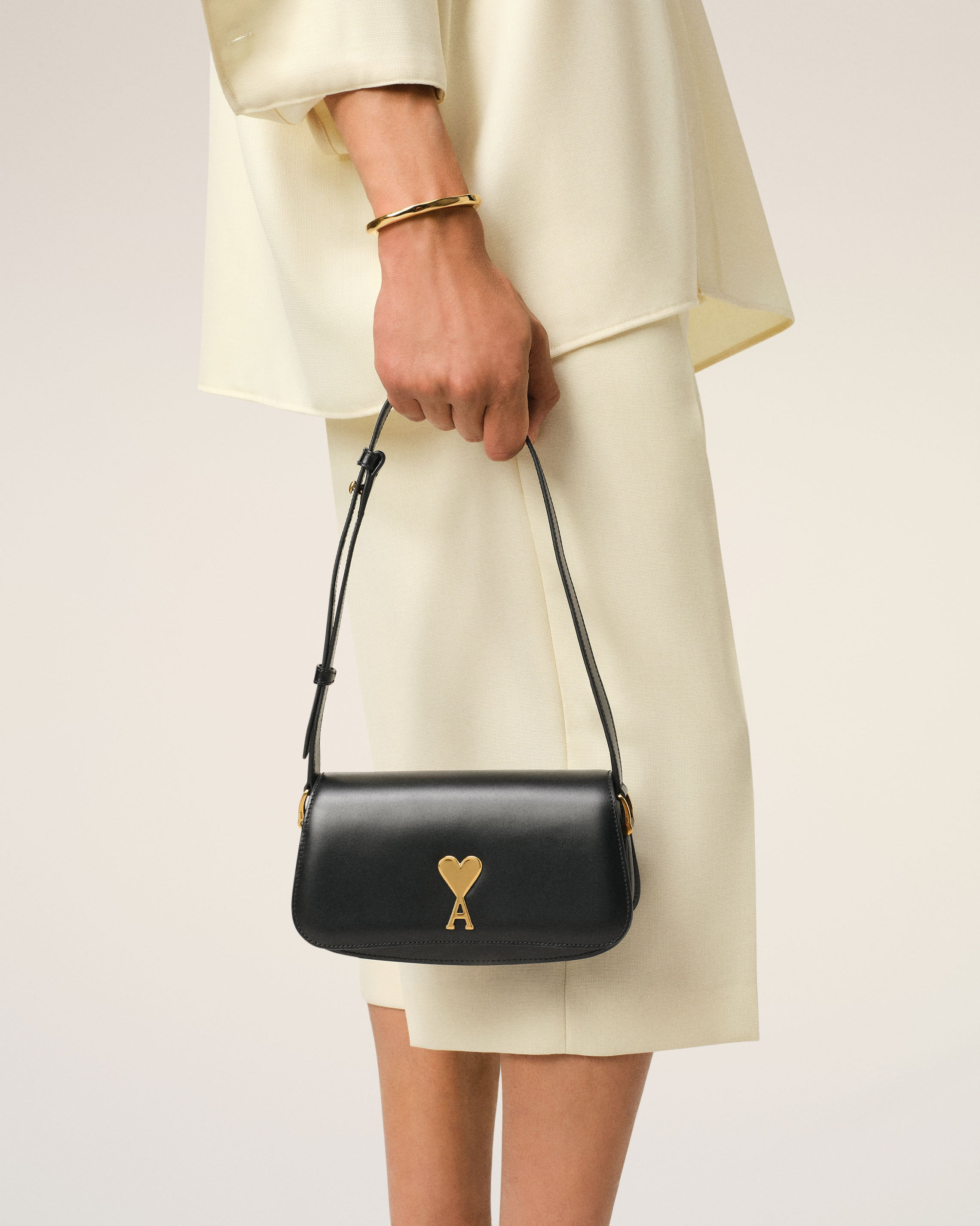 BLACK LEATHER SHOULDER BAG PARIS PARIS BAG - 6