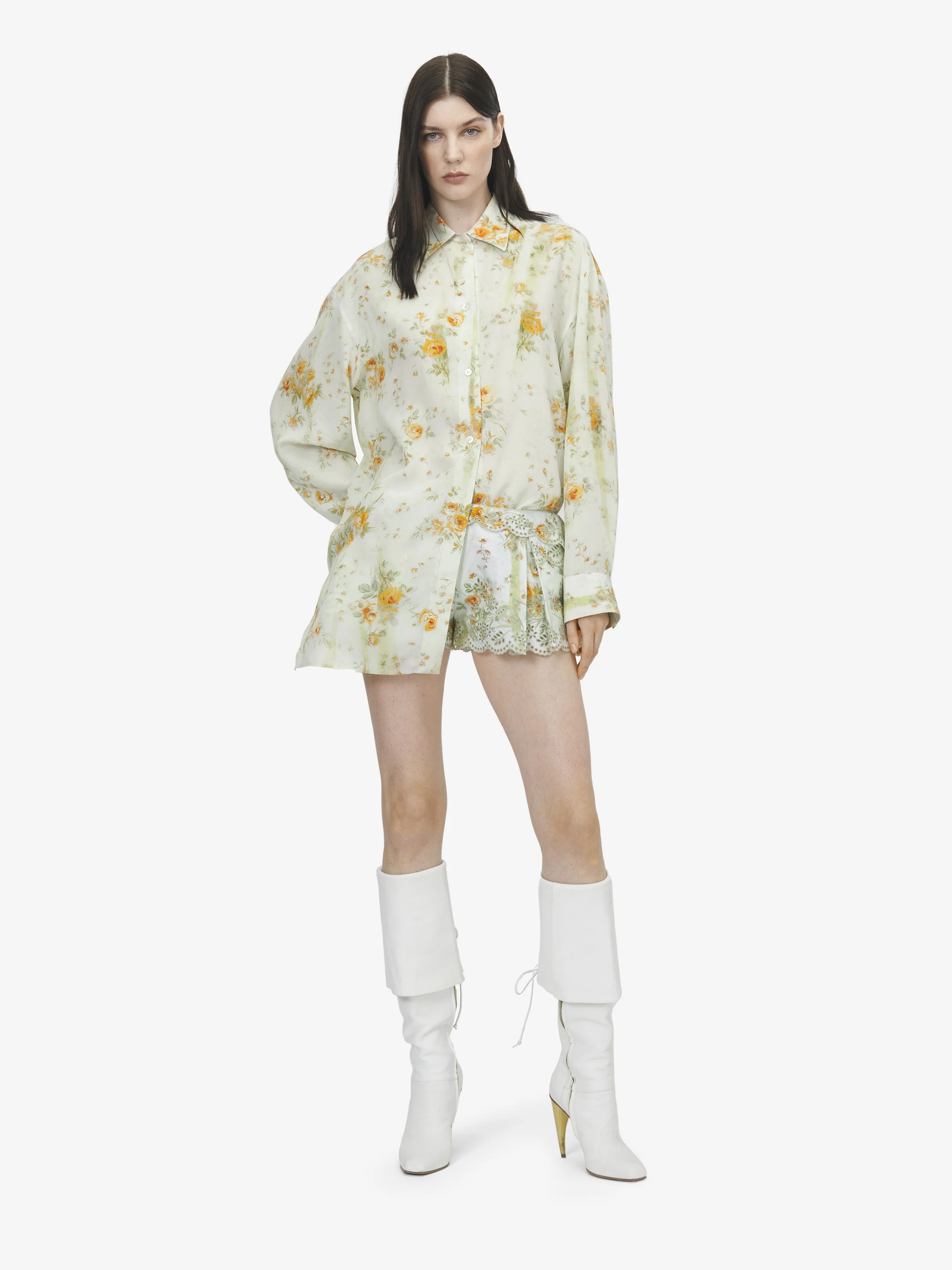 Floral Print Pyjama Shirt - 1