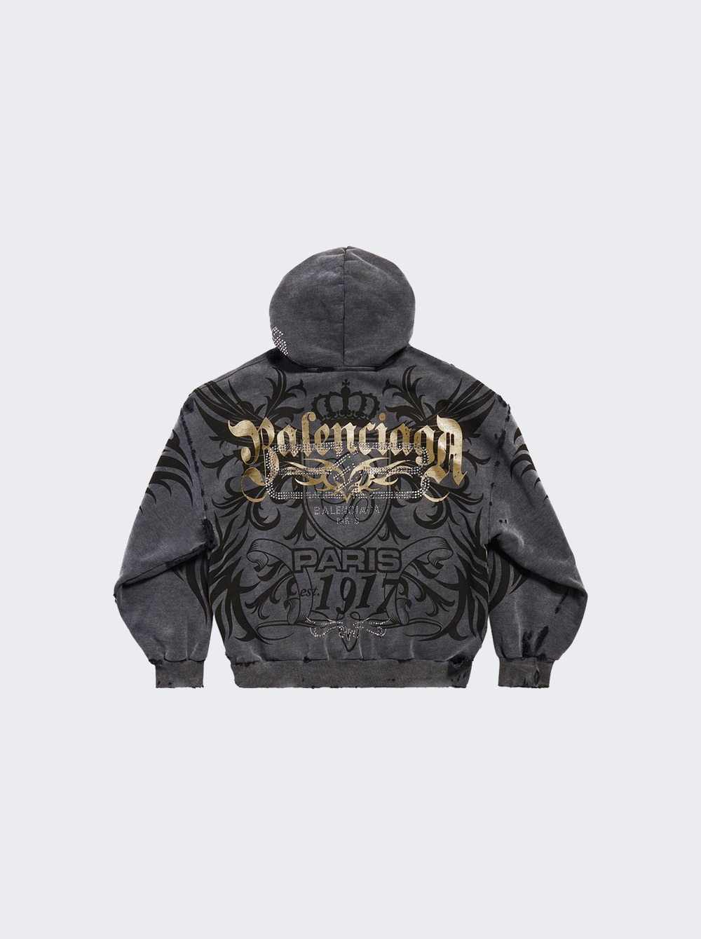 Zip Up Hoodie Super Faded Wash Black - 2