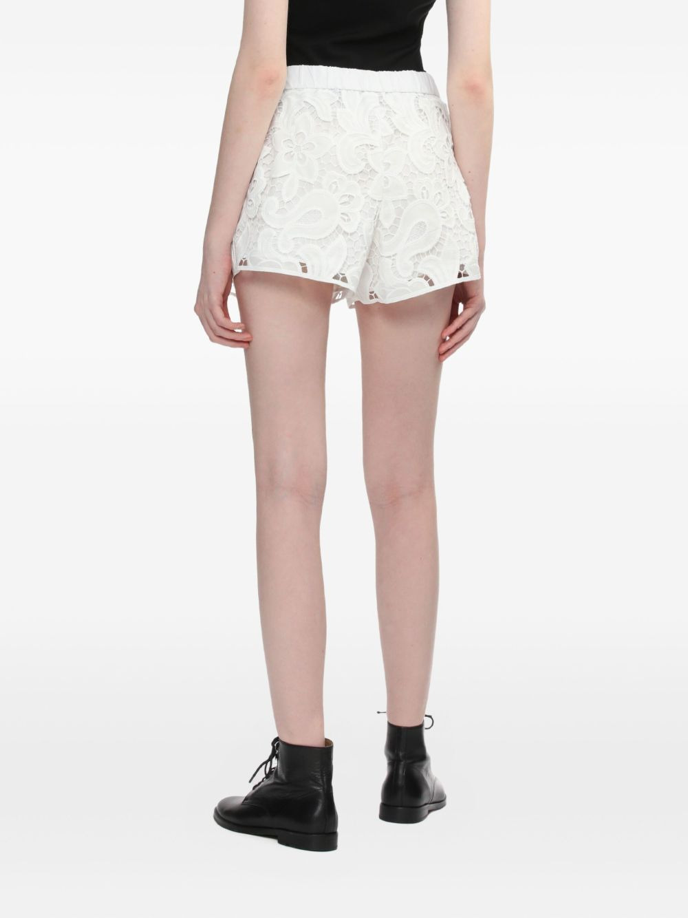 Amy elasticated-waist lace shorts - 4
