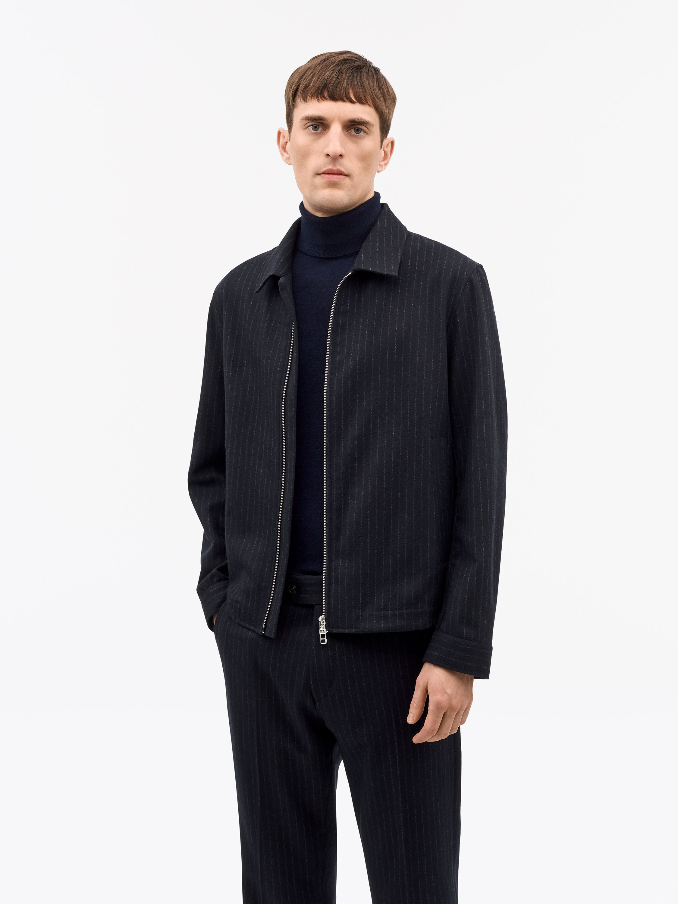 Barnaby C Pinstripe Shirt Jacket - 2