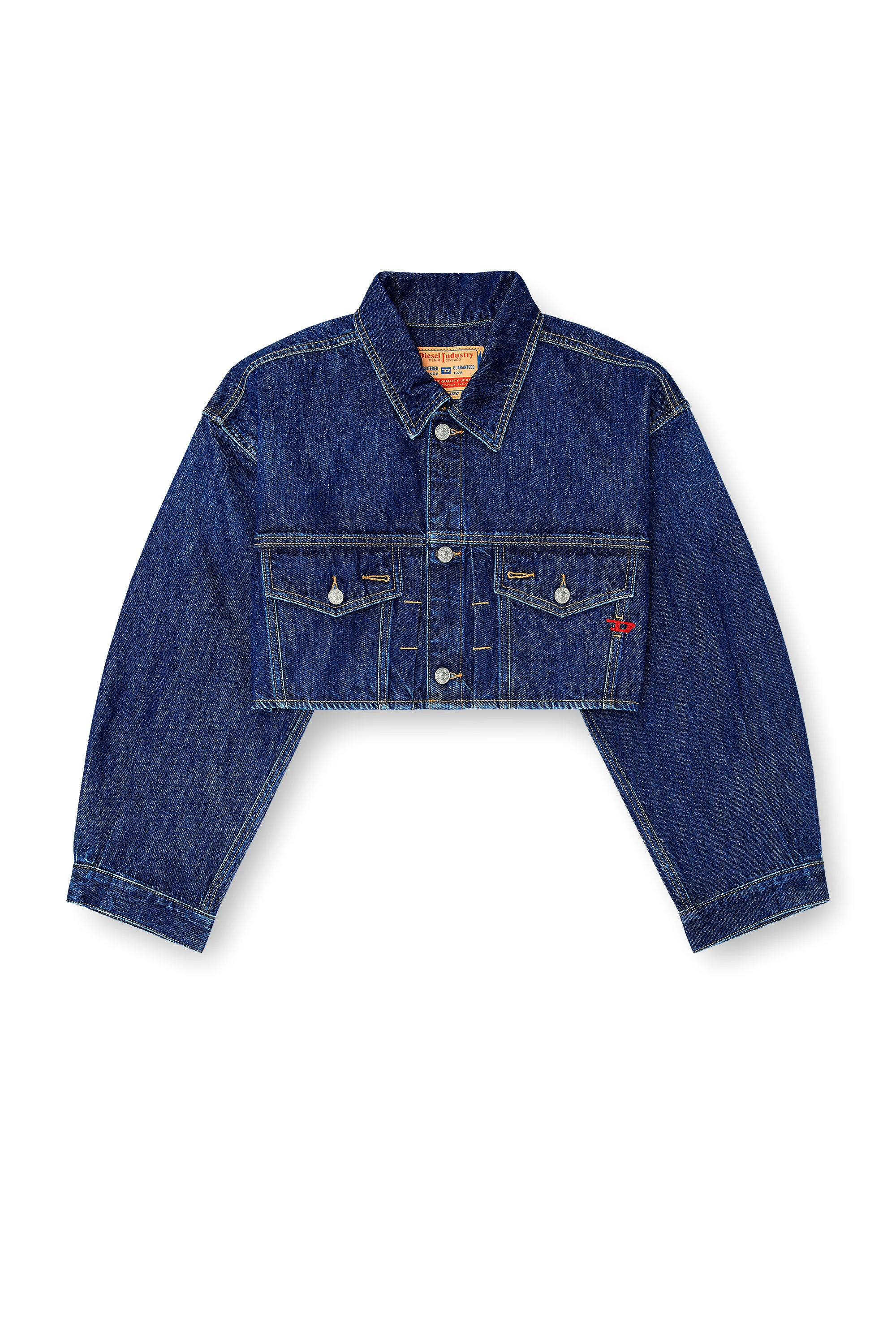 CROPPED OVERSIZED DENIM TRUCKER JACKET - 1