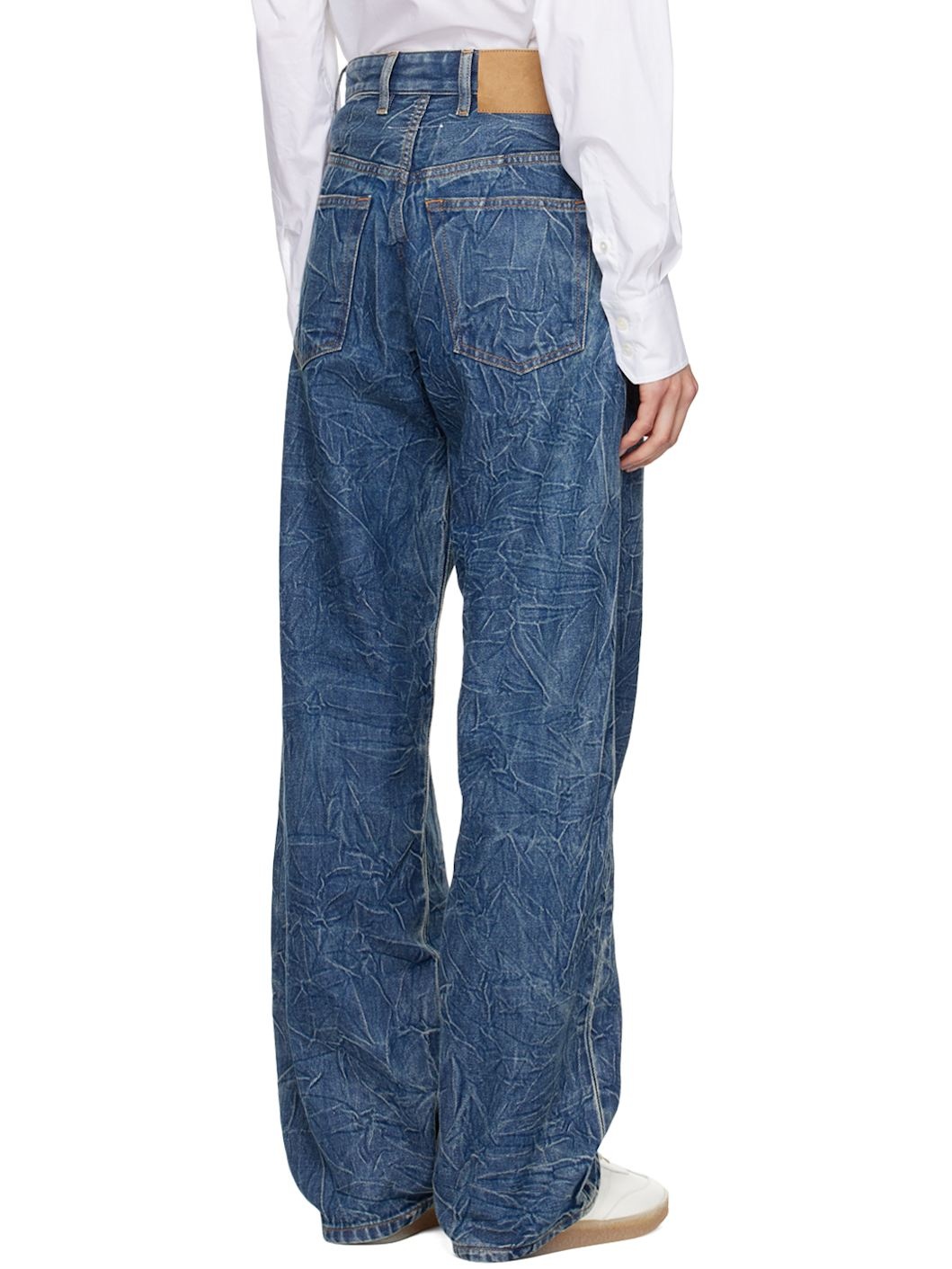 Blue Crinkled Jeans - 3