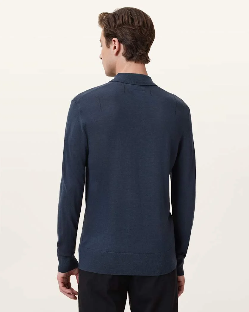 MODE MERINO LONG SLEEVE RAMSKULL POLO SHIRT - 1