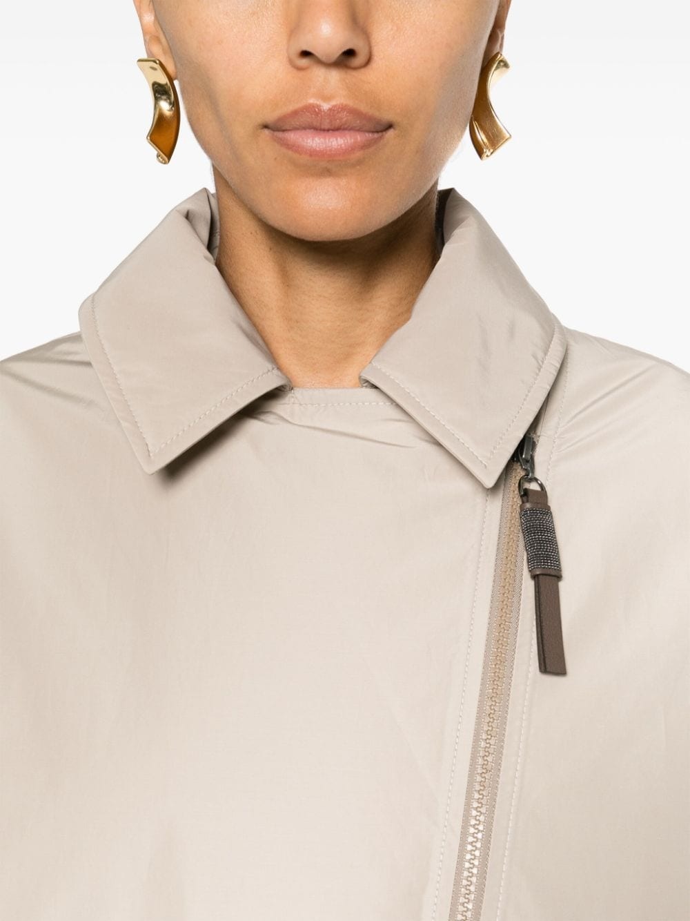 off-centre zip padded jacket - 5