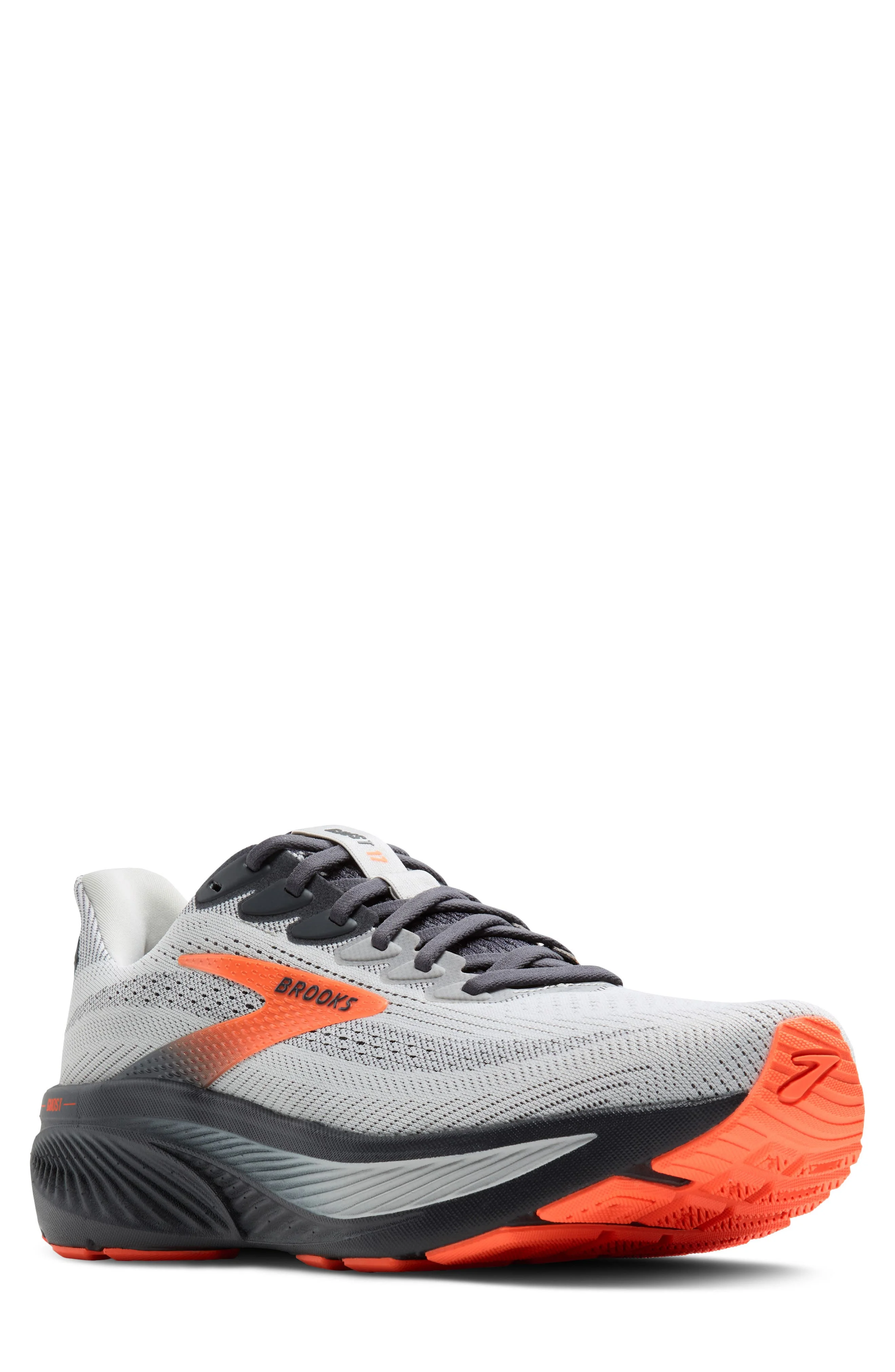 Brooks Ghost 17 Running Shoe in Oyster Mushroom/orange/ebony at Nordstrom - 1