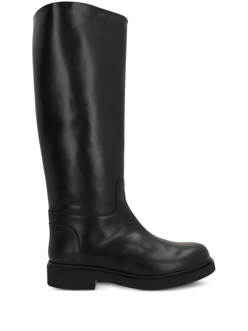 leather knee boots 1