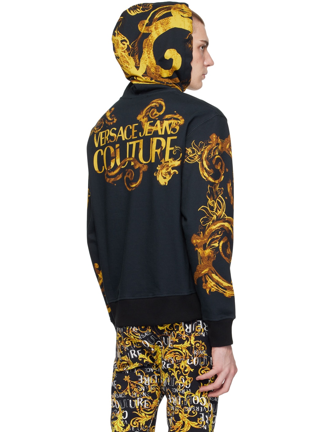 Black Watercolor Couture Hoodie - 3