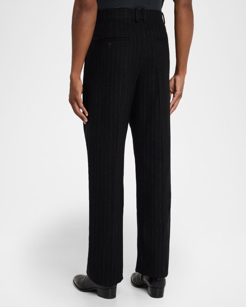 남자의 모직과 캐시미어 똑바른 Leg Pinstripe 바지 3