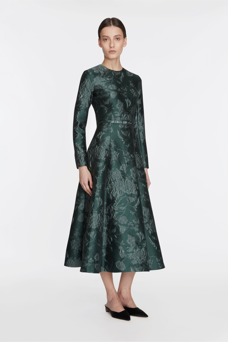 EMILIA WICKSTEAD Capucine Dress In Dark Green Graphic Floral outlook