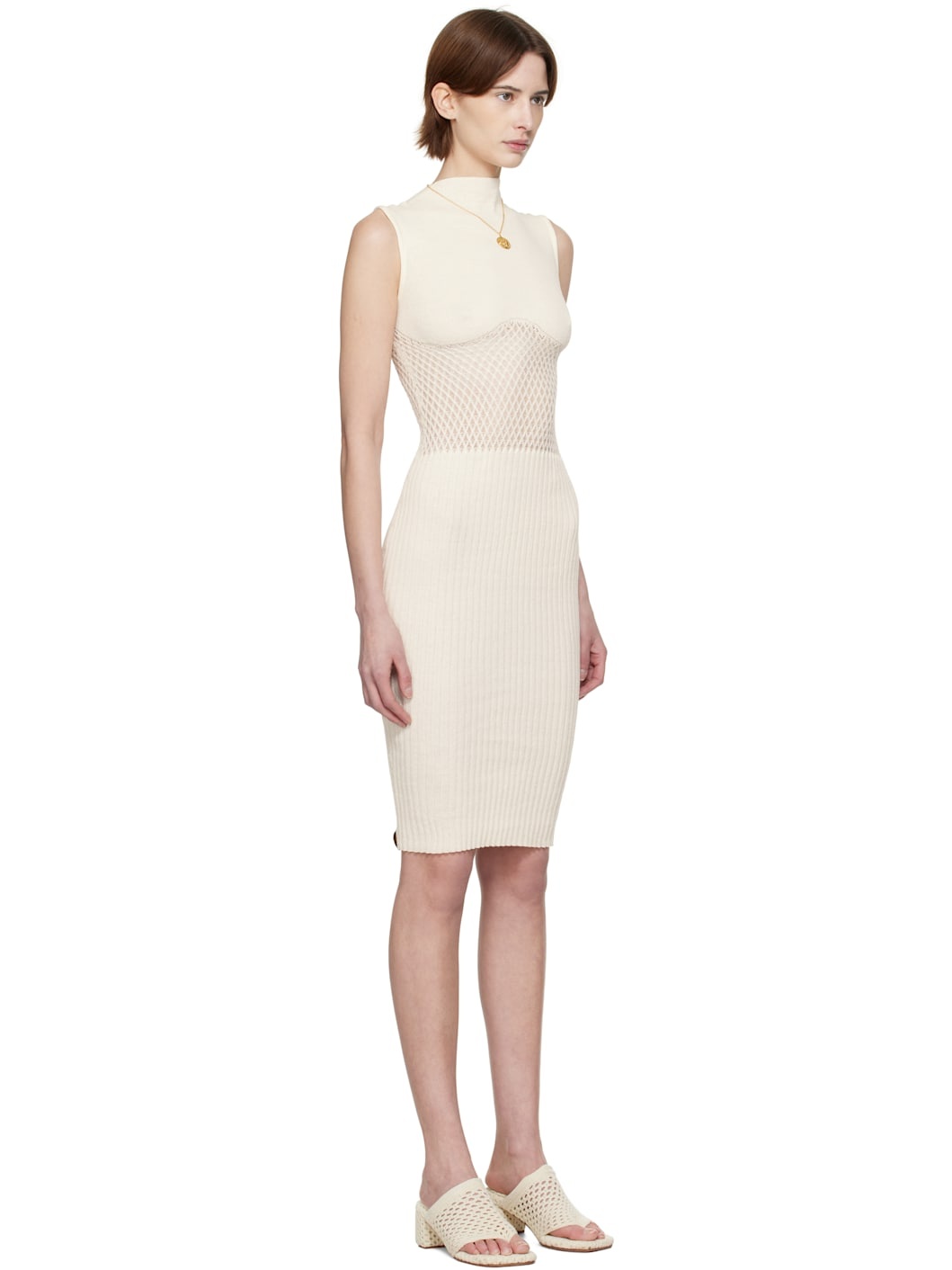Off-White Honeycomb Midi Dress - 2