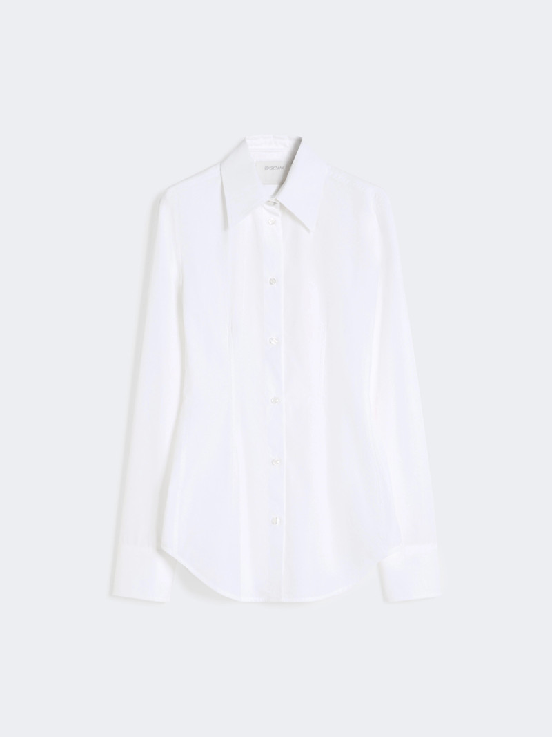 PIACERE Slim-fit poplin shirt - OPTICAL WHITE 8