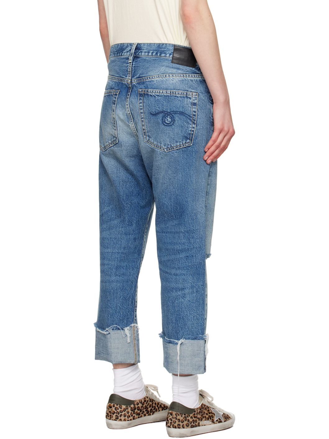 Blue Tailored Drop Jeans - 3