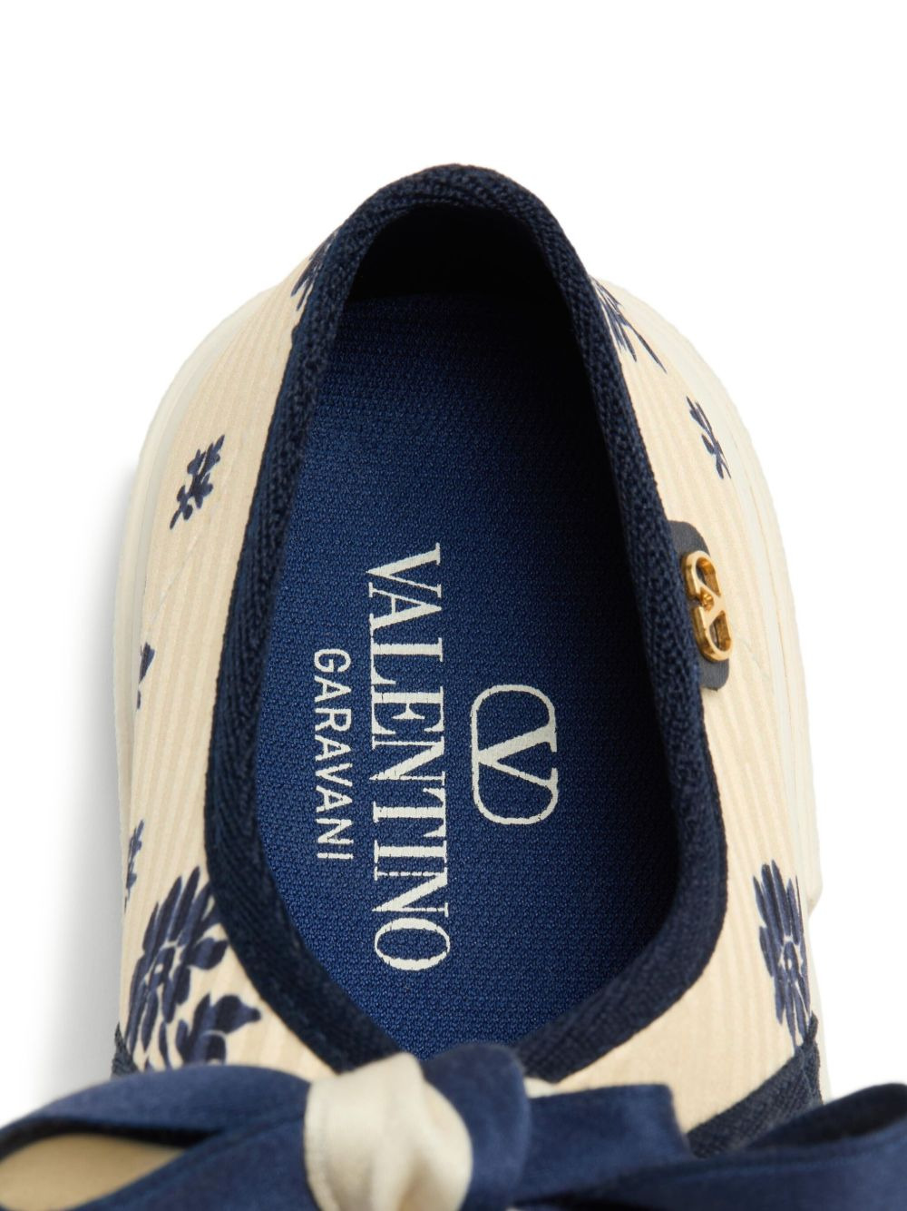 VLogo-plaque floral-print ballerina shoes - 6