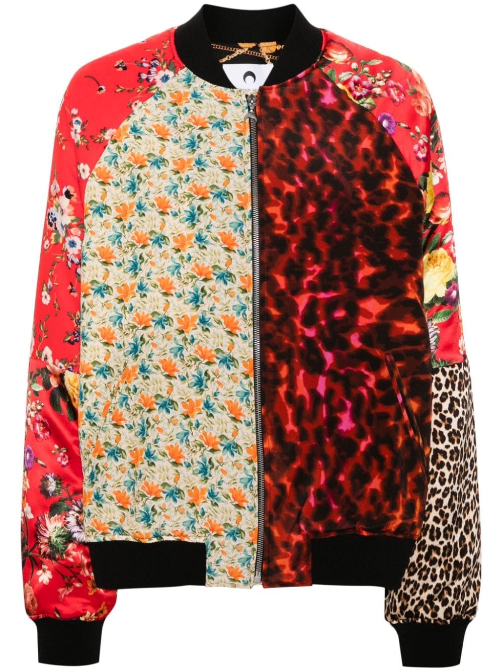 Regenerated Silk Scarves bomber jacket - 1