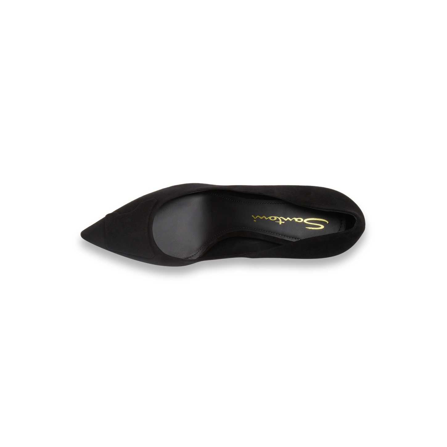 Women's black suede high-heel Santoni Sibille pump - 4