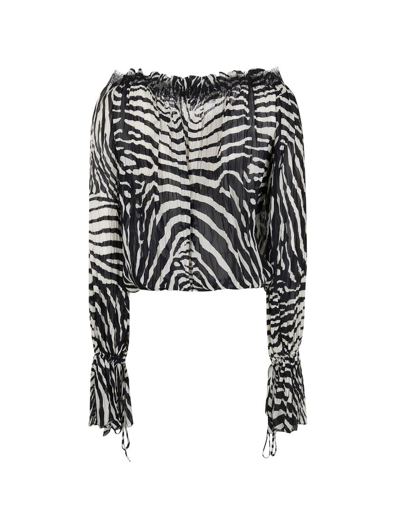 Blumarine long-sleeve animal-print blouse outlook