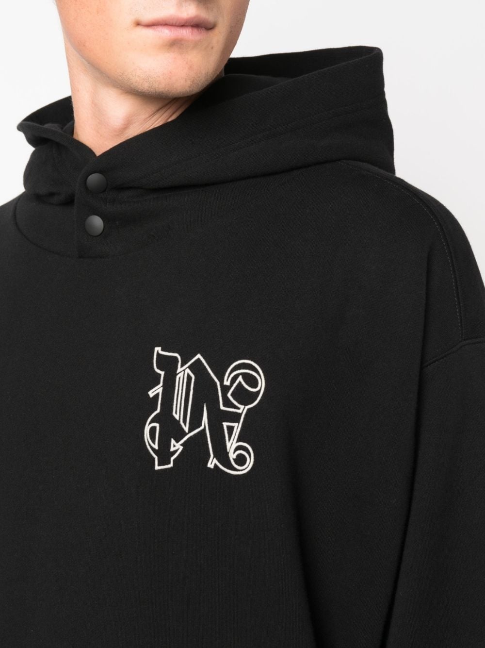 logo-print cotton hoodie - 5