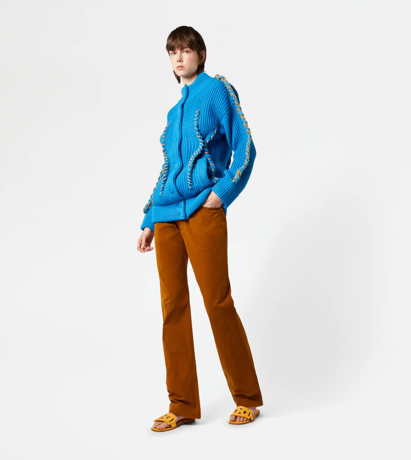 Tod's CARDIGAN WITH THREADING - LIGHT BLUE outlook