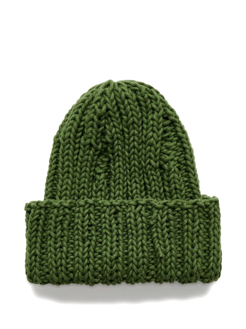 AURALEE felted hand-knit beanie hat outlook