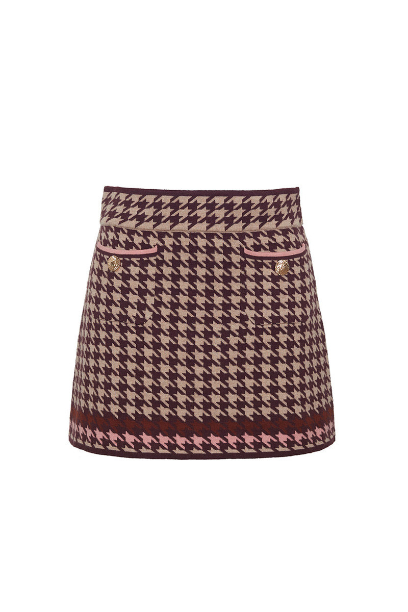 Lynne Mini Skirt Timeless Houndstooth in a Tailored Mini Silhouette 1