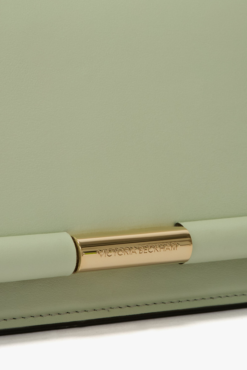 202 Clutch Bag In Pale Green Smooth Leather 4