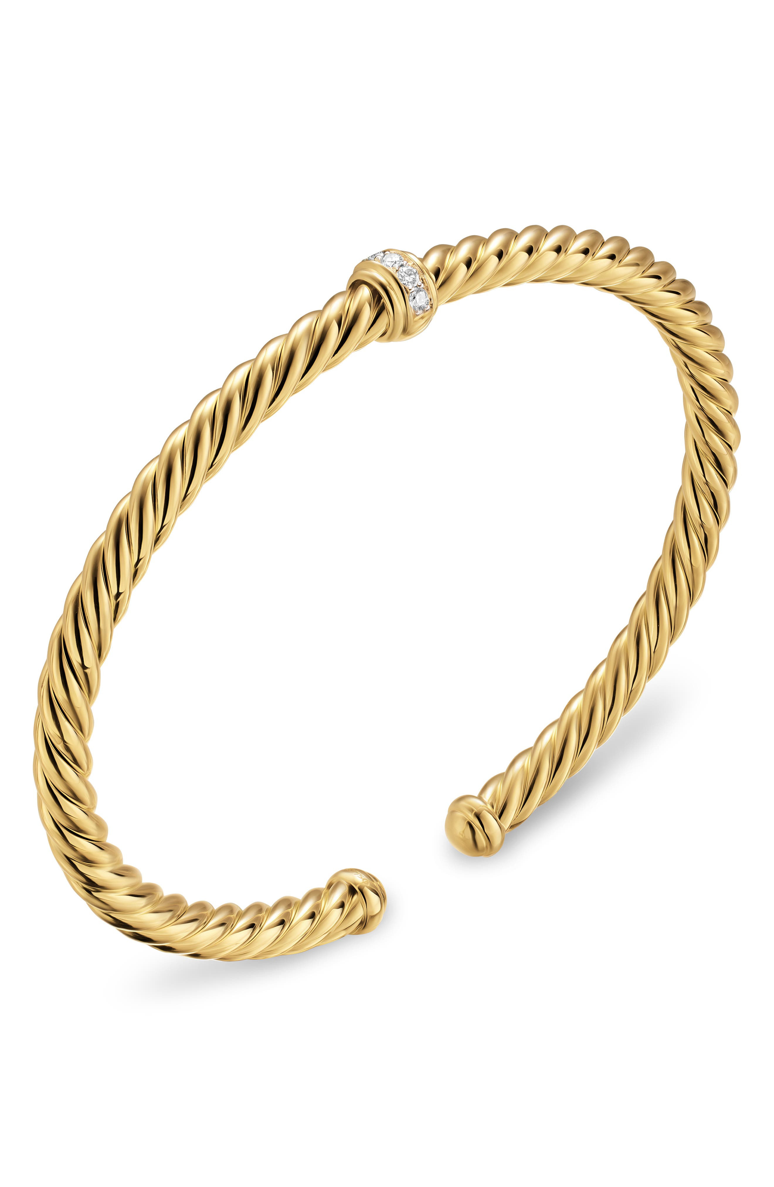 David Yurman Cablespira® Flex Bracelet in 18K Yellow Gold with Diamonds, 4mm at Nordstrom - 5