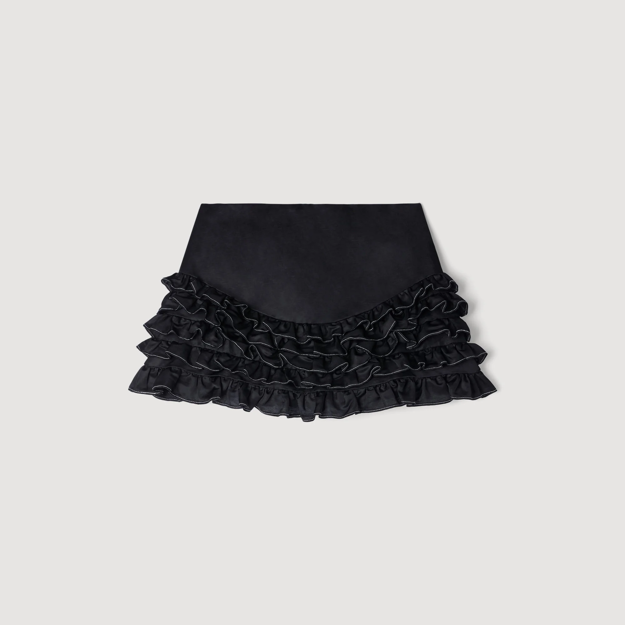 RUFFLED SKORT WITH TOPSTITCHING - 1