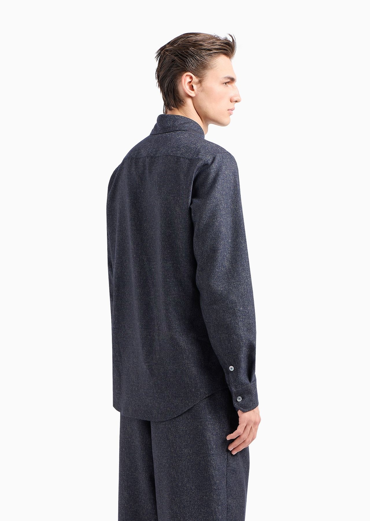 Denim Collection shirt in virgin wool, viscose and silk - 3