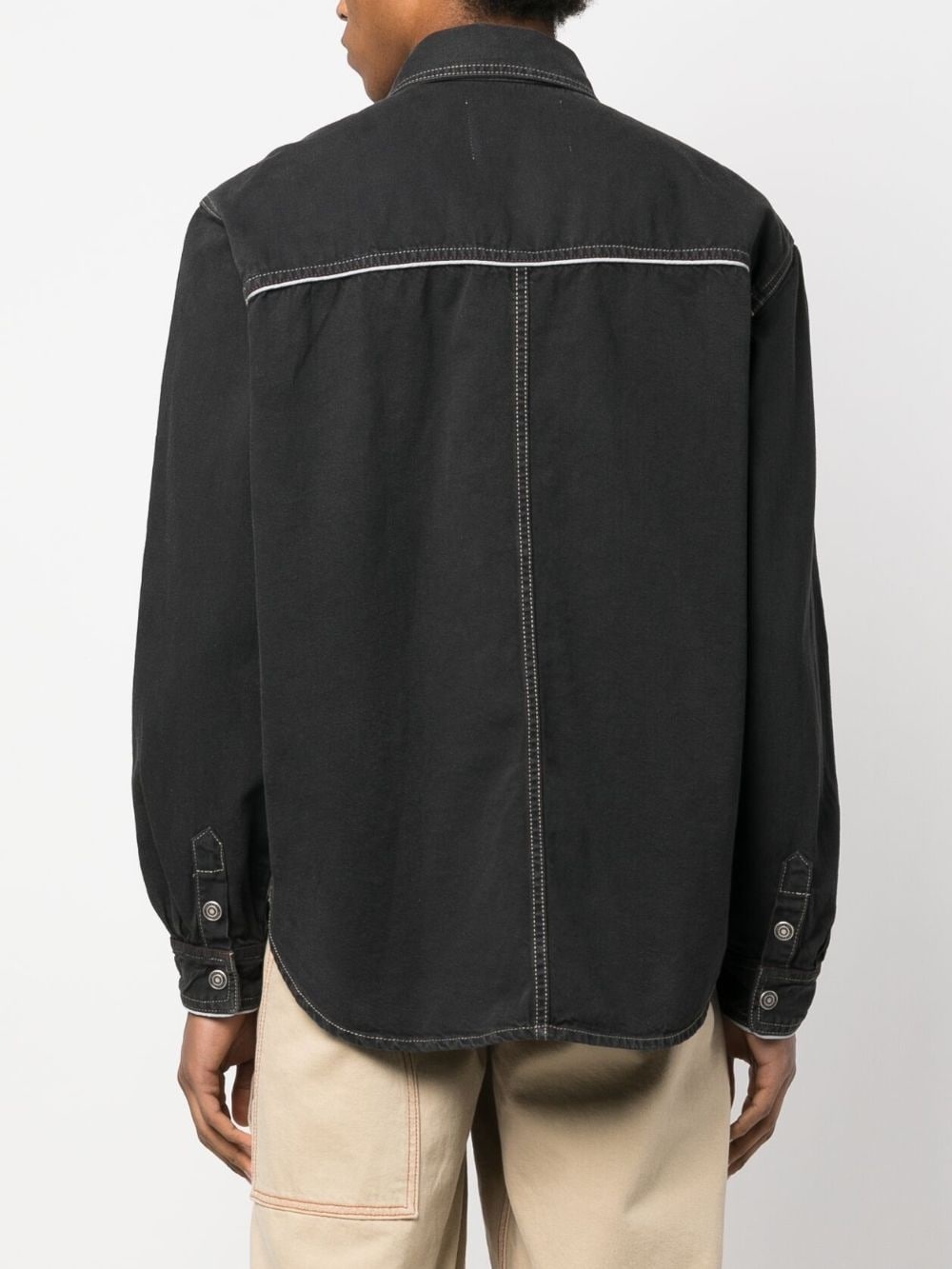 multiple-pockets shirt jacket - 4