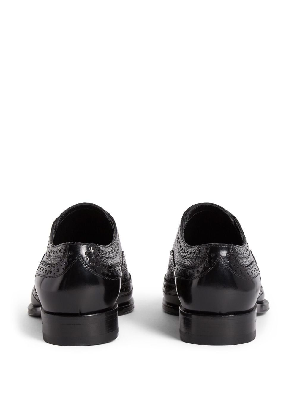 perforated-detail leather shoes - 3