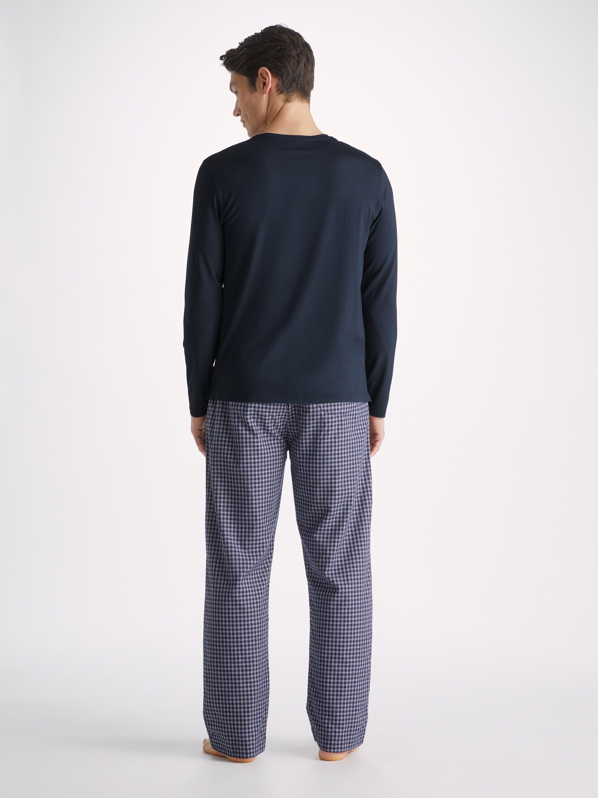 Men's Long Sleeve T-Shirt Basel Micro Modal Stretch Navy - 4