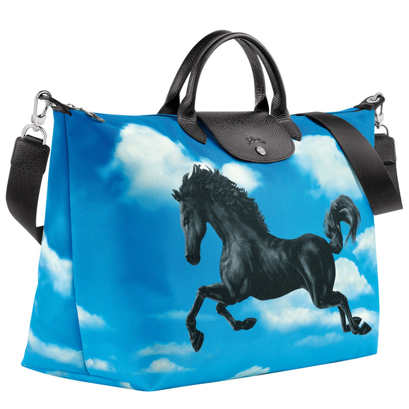 Longchamp x ToiletPaper S Travel bag Cloud Blue - Canvas 3