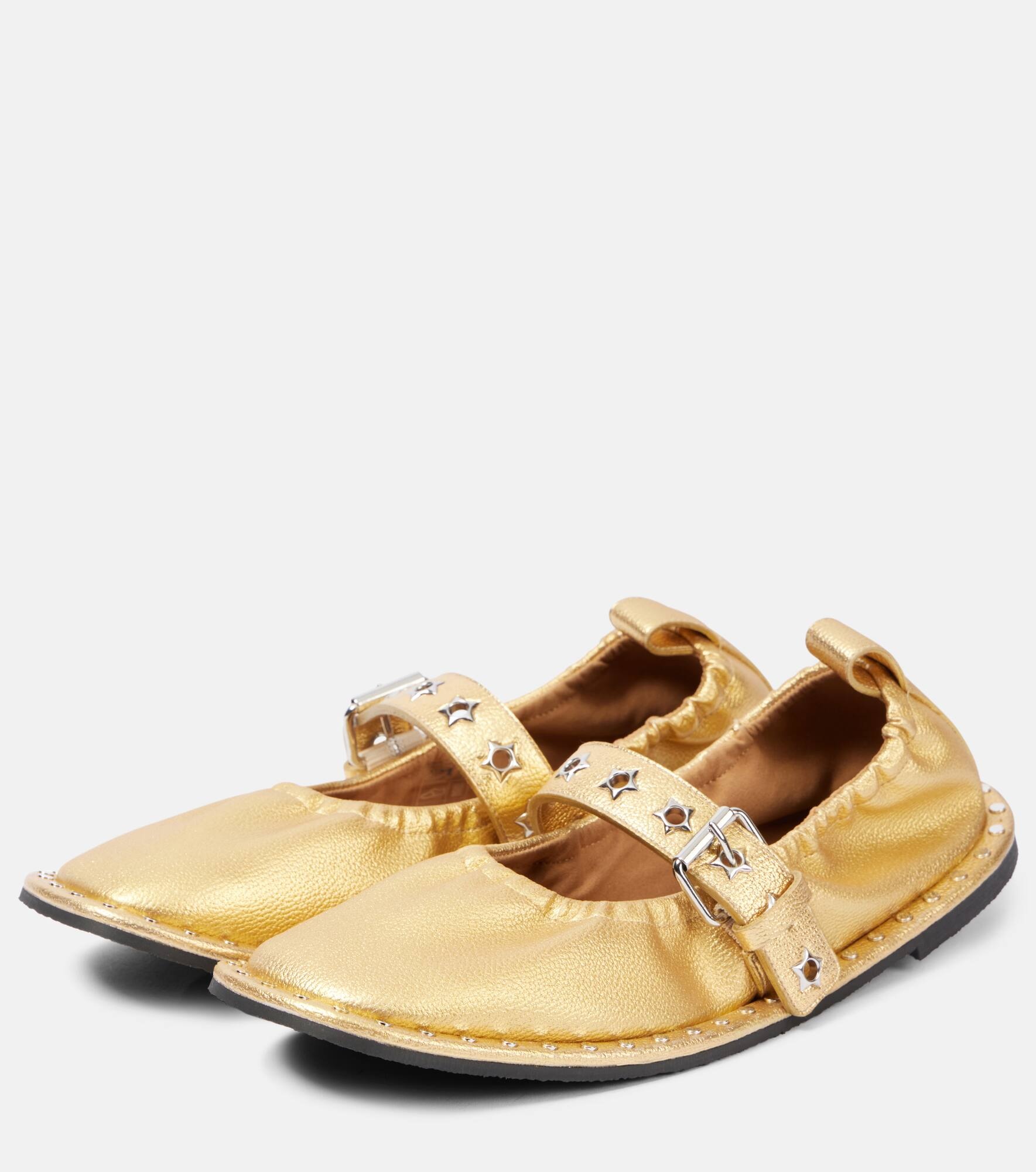 Falabella metallic Mary Jane flats - 4