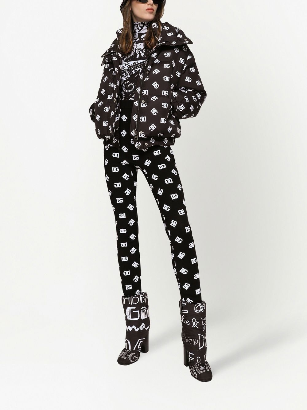 DG logo jacquard leggings - 2
