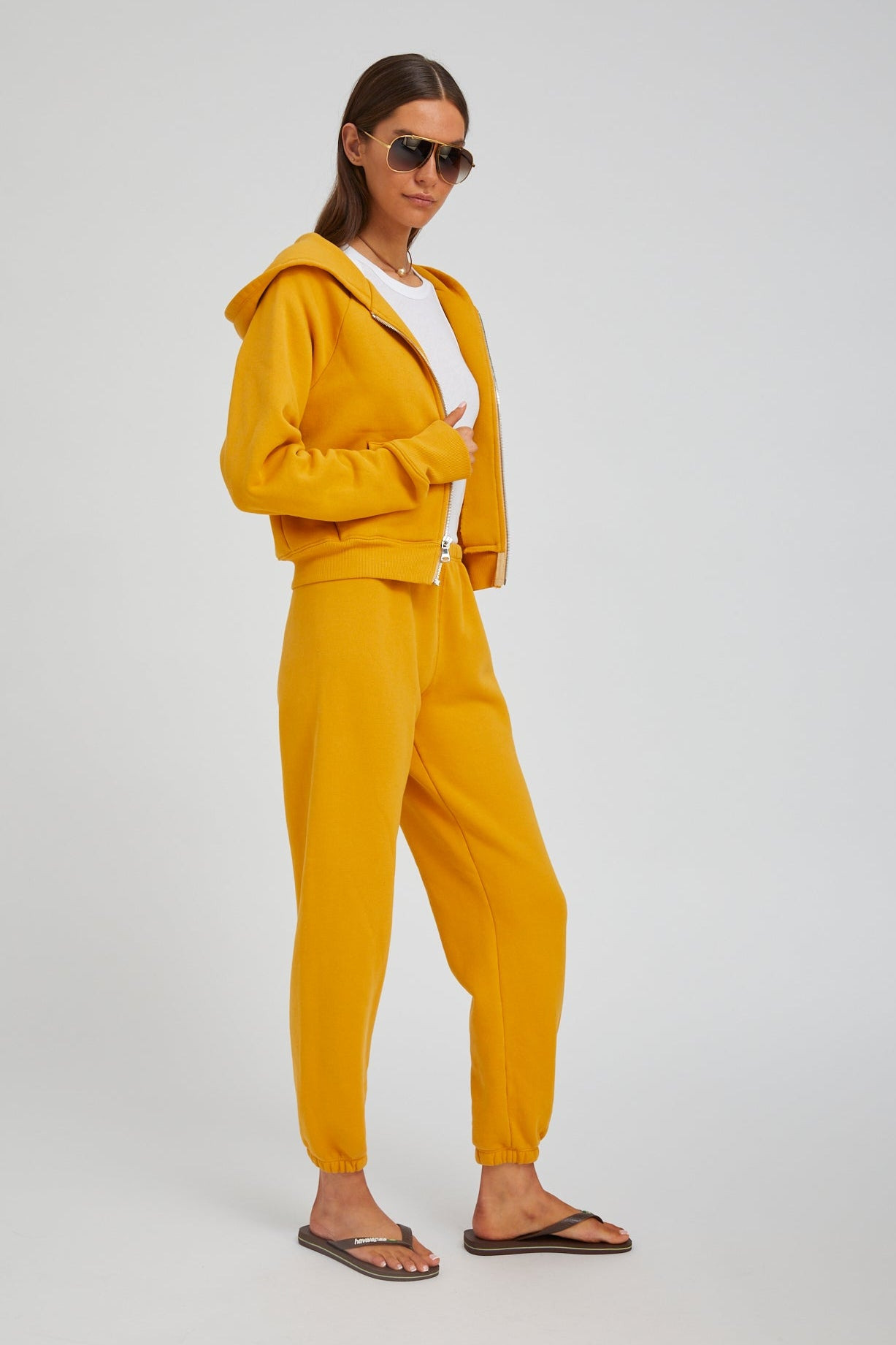 MUSTARD COTTON MINI LOGO SWEATPANTS - 3
