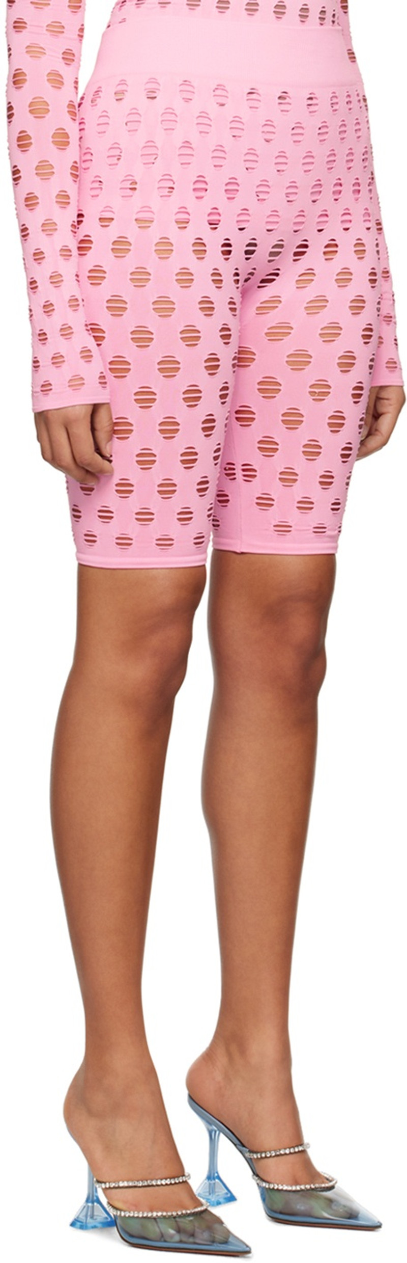 MAISIE WILEN Pink Perforated Shorts outlook